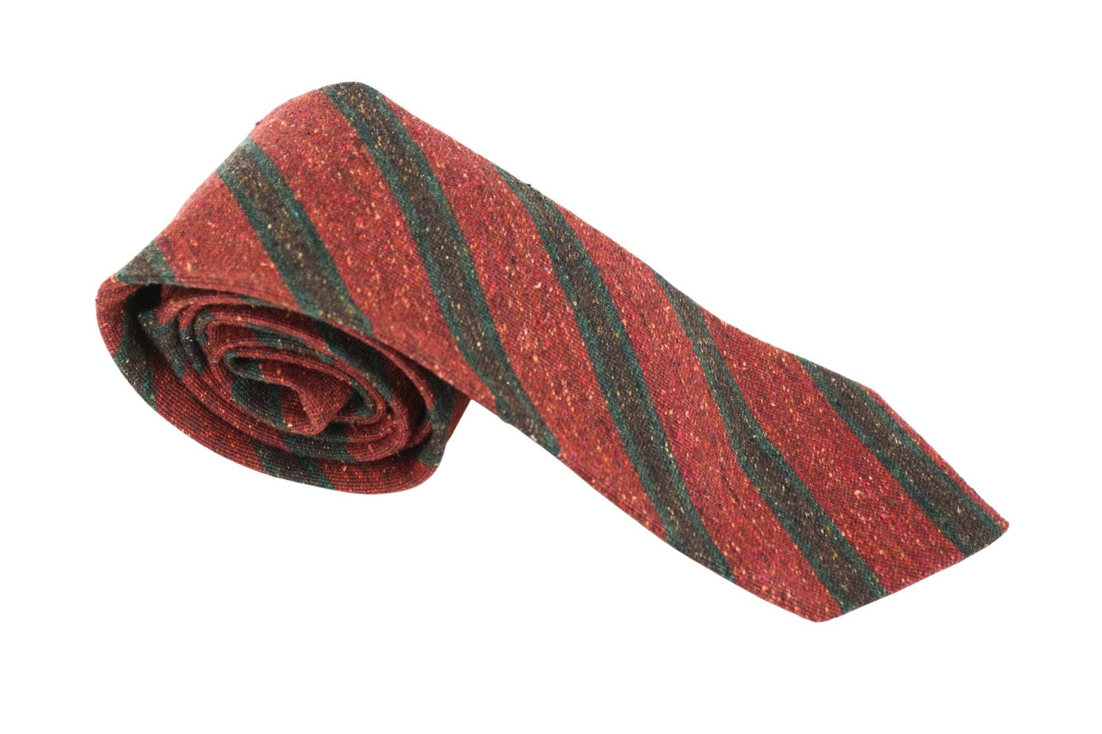 SUITSUPPLY Men Tie ~150 x 8 cm Red Green Striped Silk Wool Cotton Blend