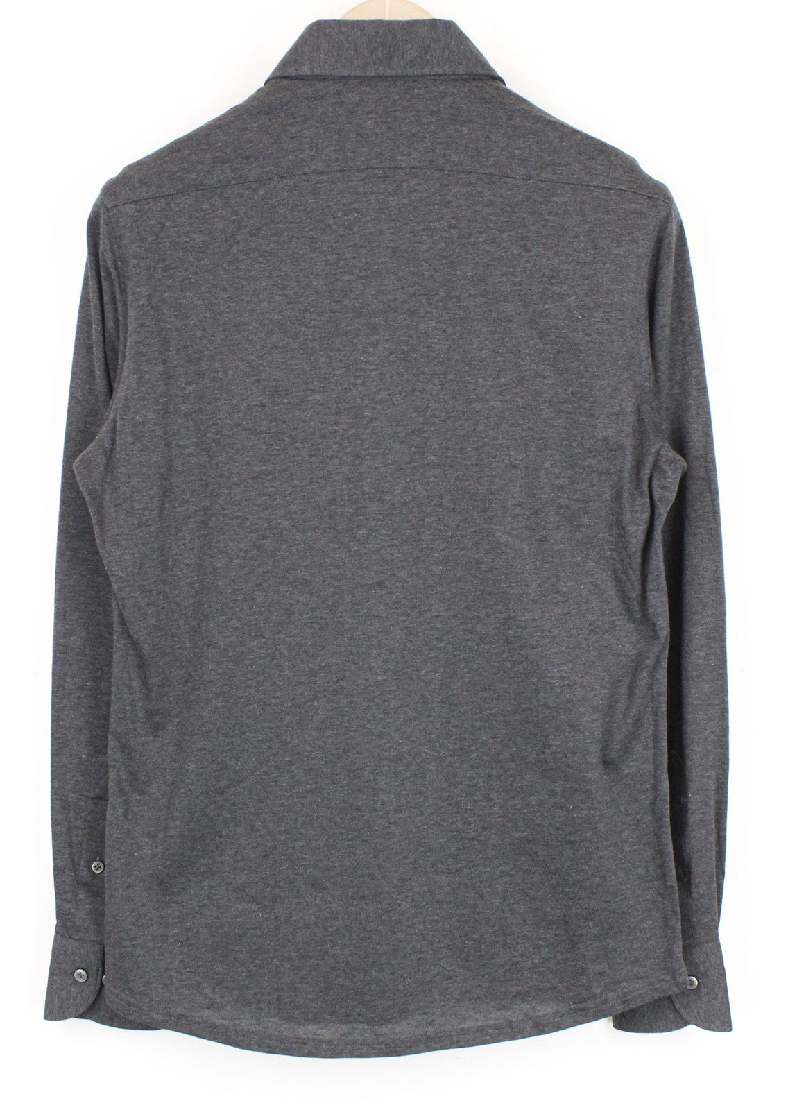 SUITSUPPLY Men T-Shirt 37/38/ 14 1/2/15 Extra Slim Cotton Grey Long Sleeve Polo