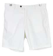 SUITSUPPLY Porto Men Shorts UK28R W33 White Cotton Stretch Summer Flat Front