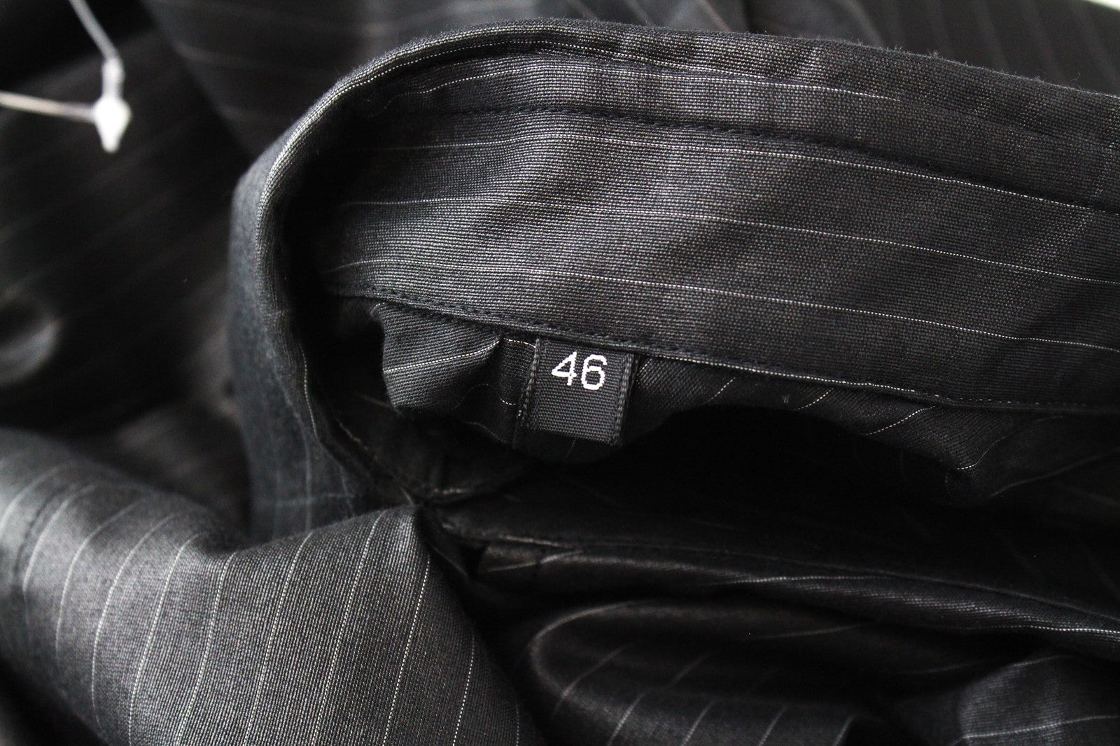 RICHMOND Men Shirt 46 Dark Grey Cotton Blend Striped Long Sleeved Button-Up