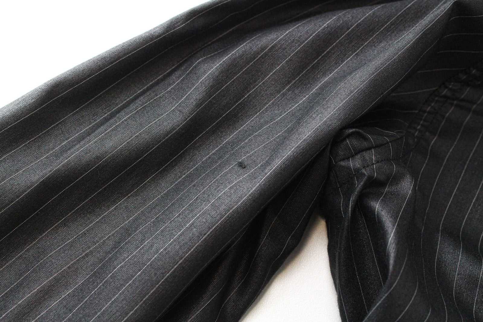 RICHMOND Men Shirt 46 Dark Grey Cotton Blend Striped Long Sleeved Button-Up