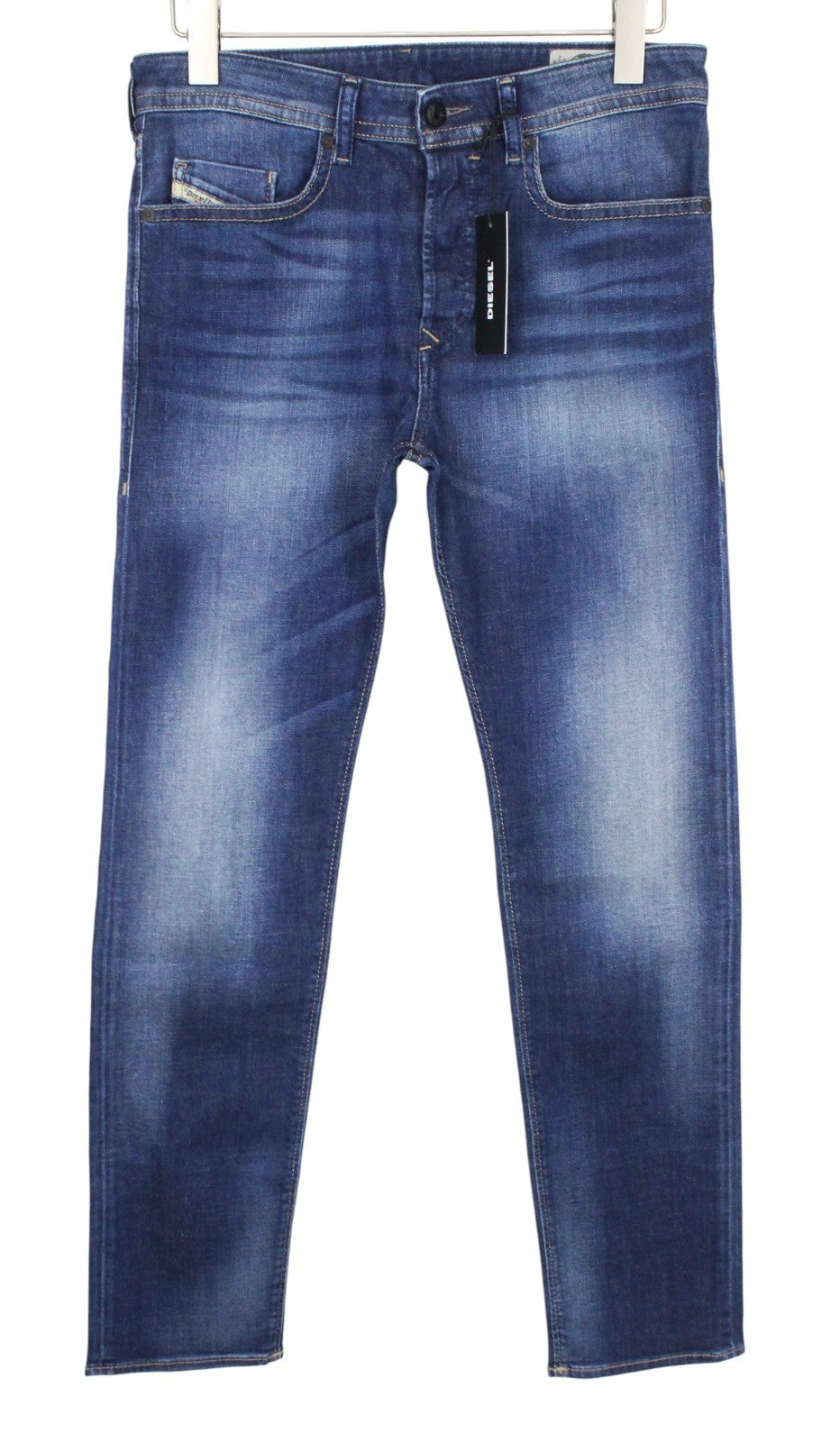 DIESEL Buster 084GR Men Jeans W29/L32 Slim Tapered Washed Blue Cotton Stretch