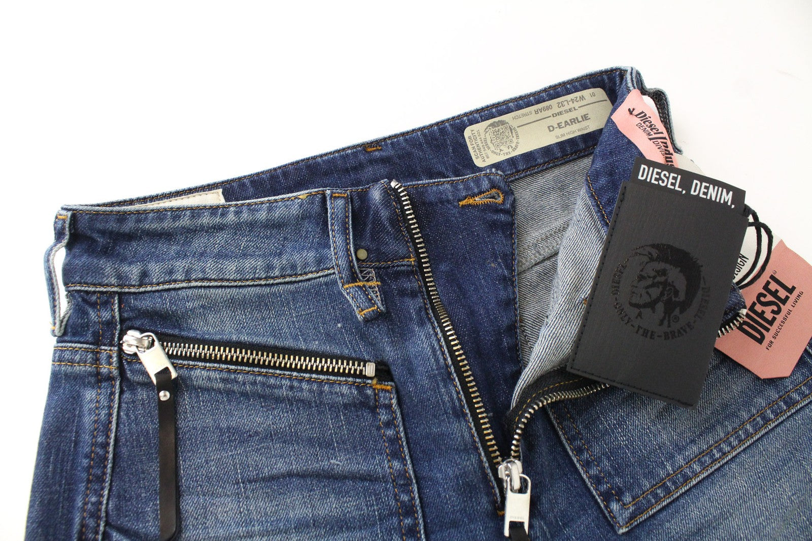 DIESEL D-Earlie 089AR Women Jeans W24/L32 Girls Slim Blue Stretch High Waist