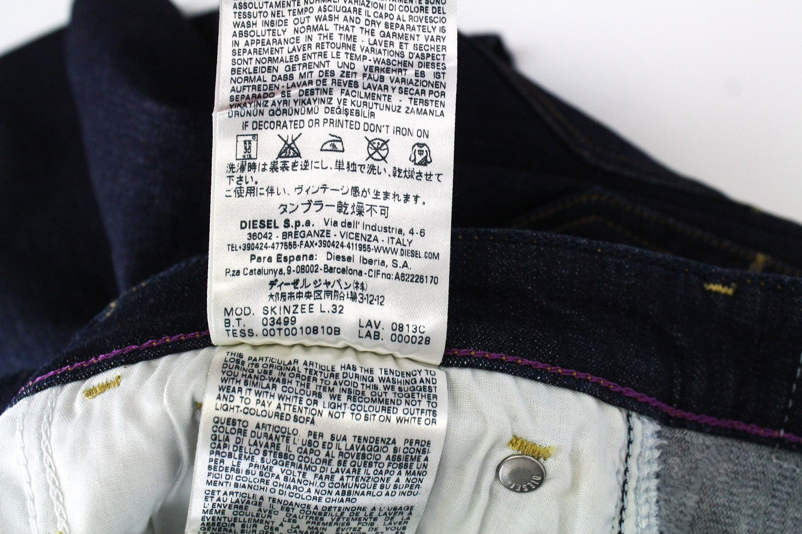 DIESEL Skinzee 0813C Women Jeans W25/L32 Super Slim Skinny Blue Cotton Stretch