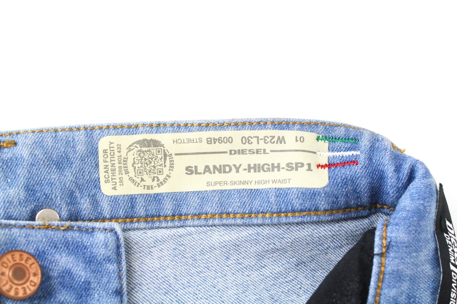DIESEL Slandy-High-SP1 0094B Women Jeans W23/L30 Girls Grey Super Skinny Stretch