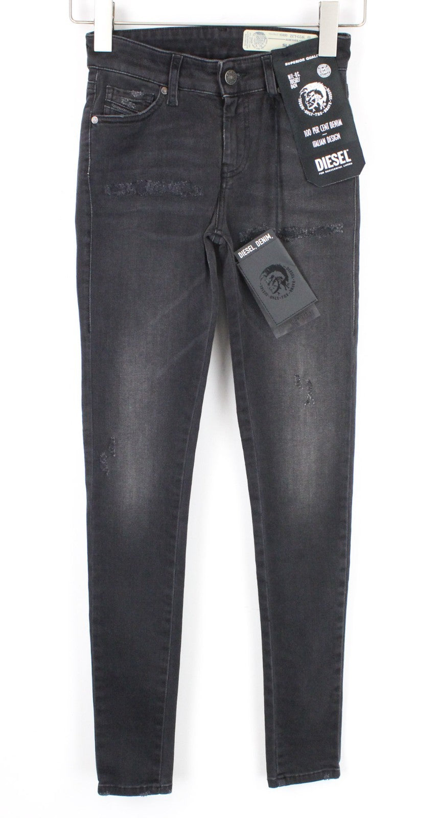 DIESEL Slandy 069GI Women Jeans W23/L32 Girls Black Super Slim Skinny Stretch