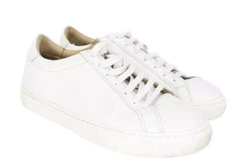 SUITSUPPLY Men Trainers EU37 White Unisex Boys Leather Laced Low-Top Sneakers