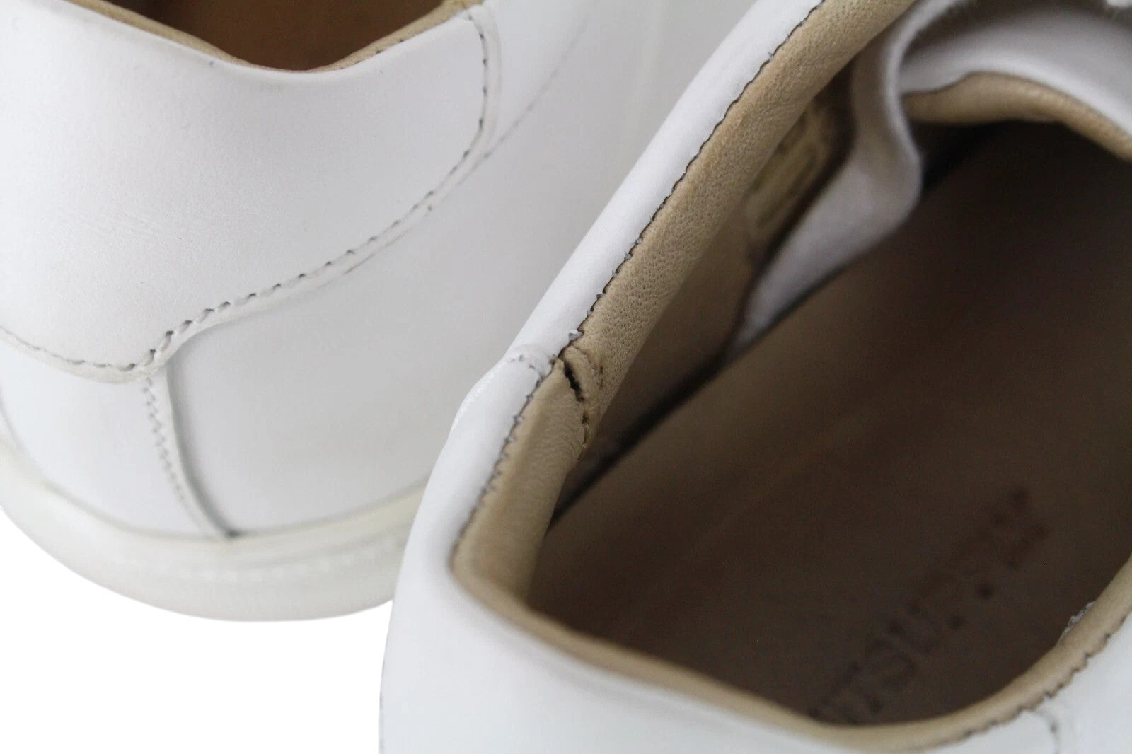 SUITSUPPLY Men Trainers EU37 White Unisex Boys Leather Laced Low-Top Sneakers