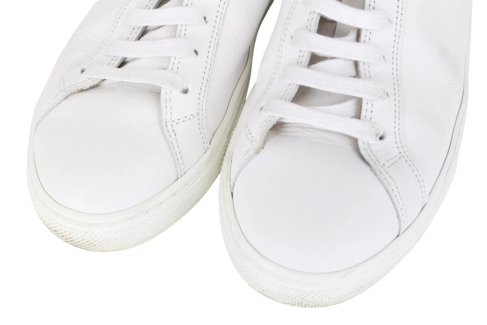 SUITSUPPLY Men Trainers EU37 White Unisex Boys Leather Laced Low-Top Sneakers