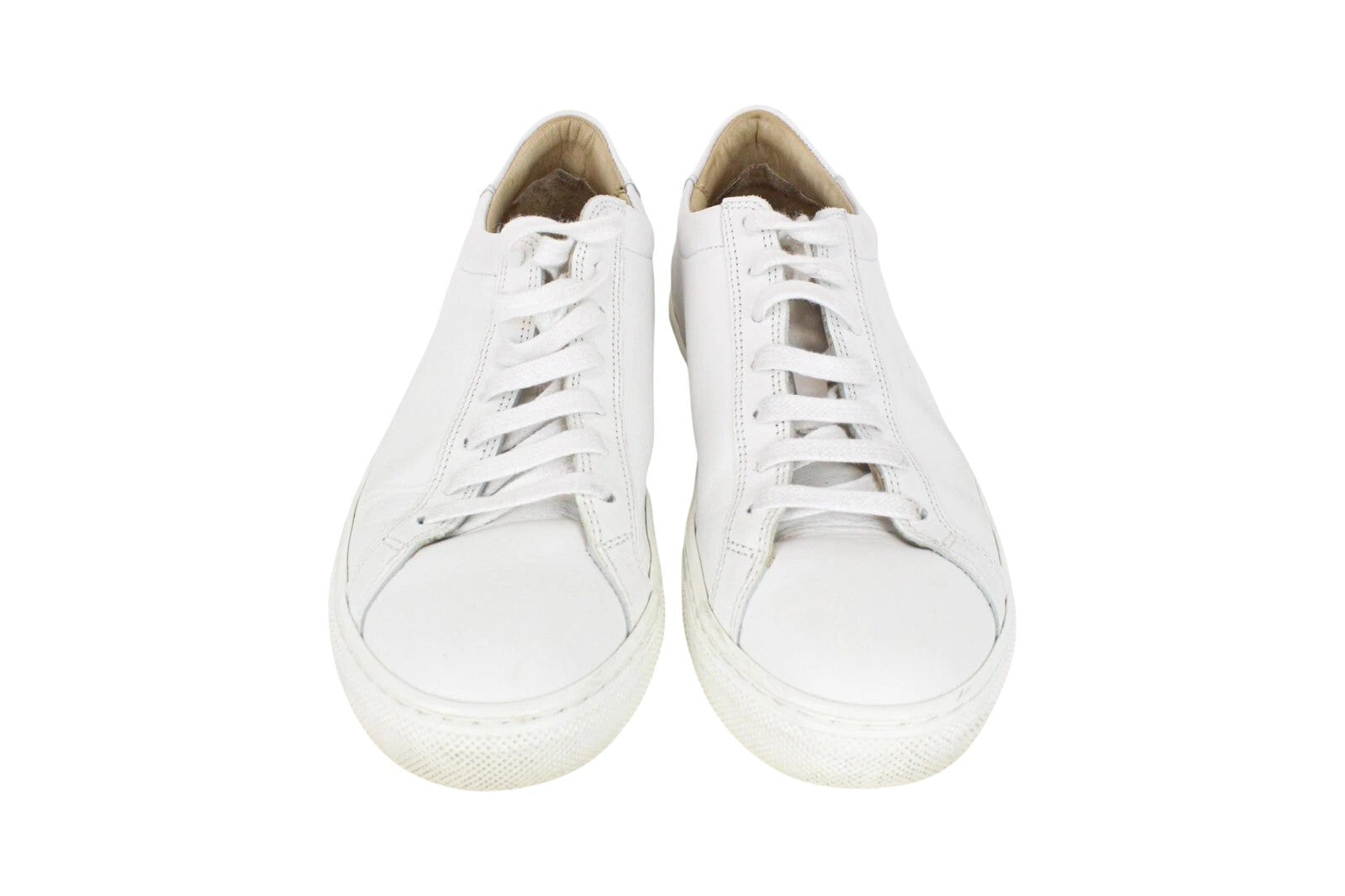 SUITSUPPLY Men Trainers EU37 White Unisex Boys Leather Laced Low-Top Sneakers