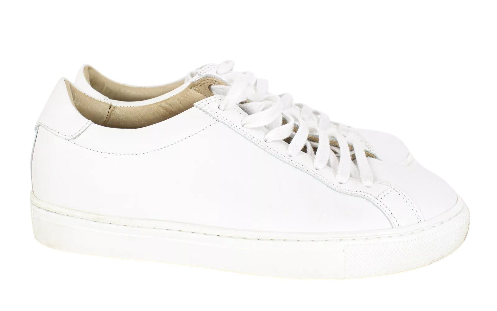 SUITSUPPLY Men Trainers EU37 White Unisex Boys Leather Laced Low-Top Sneakers