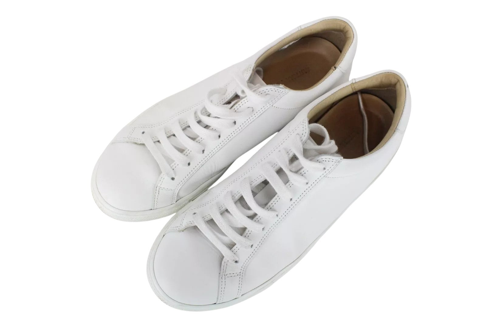 SUITSUPPLY Men Trainers EU37 White Unisex Boys Leather Laced Low-Top Sneakers