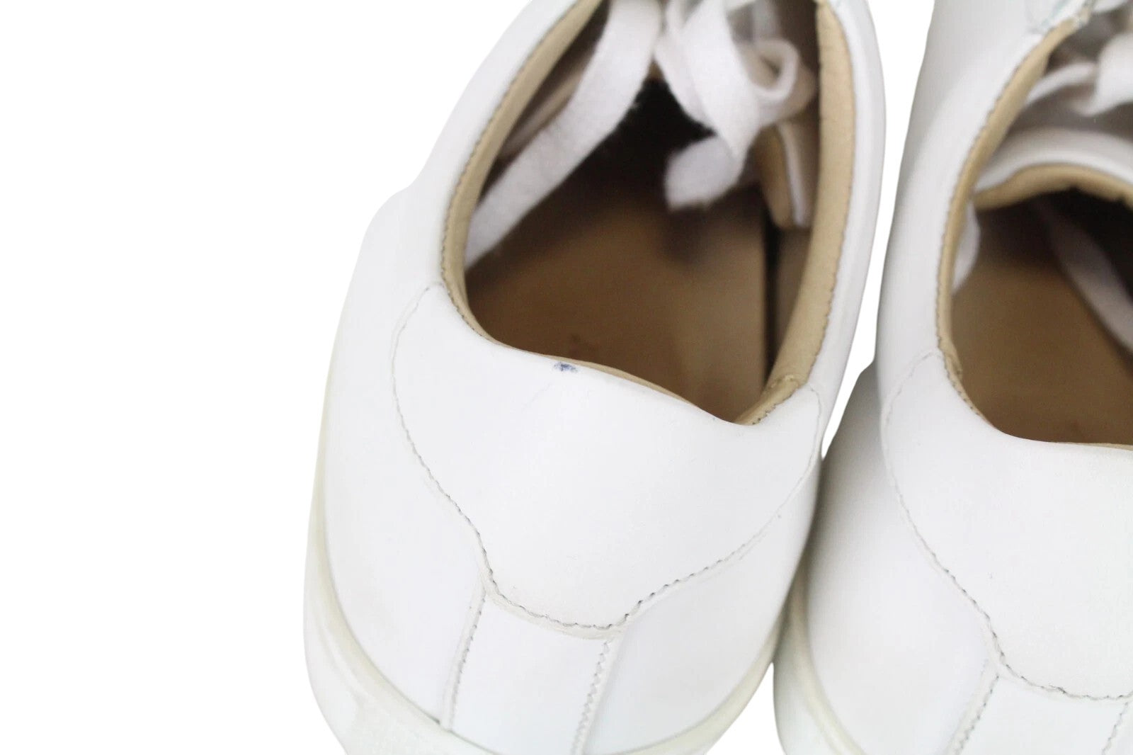 SUITSUPPLY Men Trainers EU37 White Unisex Boys Leather Laced Low-Top Sneakers