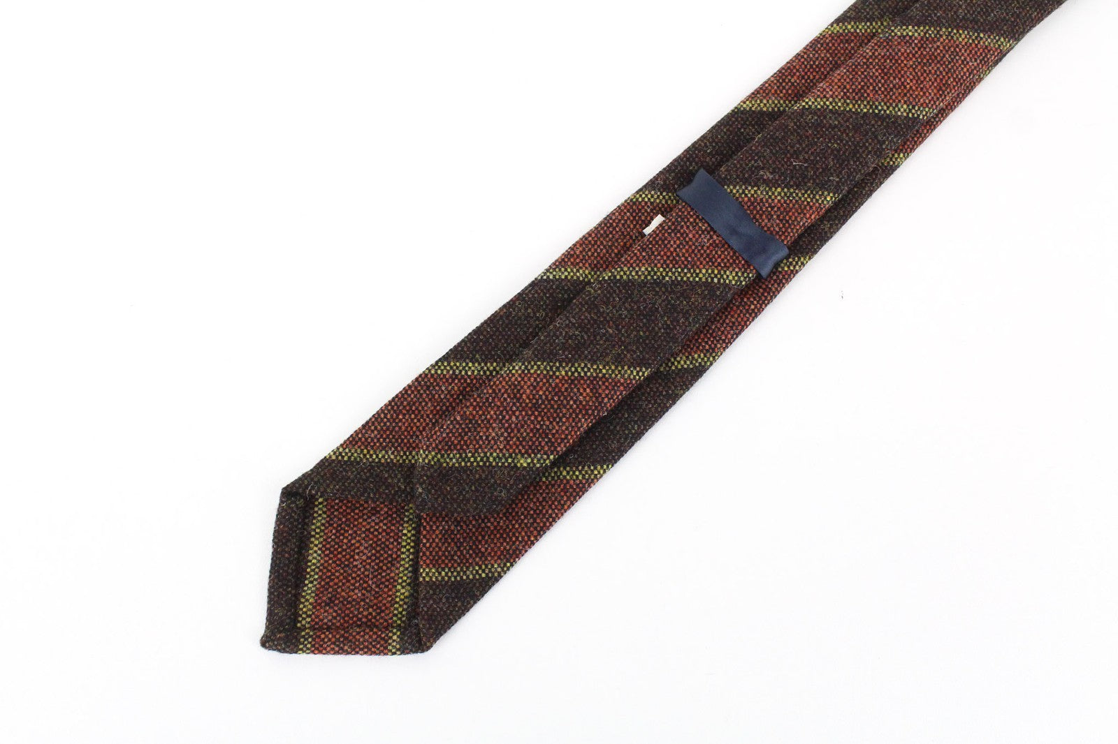 SUITSUPPLY Men Tie ~150 x 8 cm Brown Striped Pointed-End Classic Pure Wool