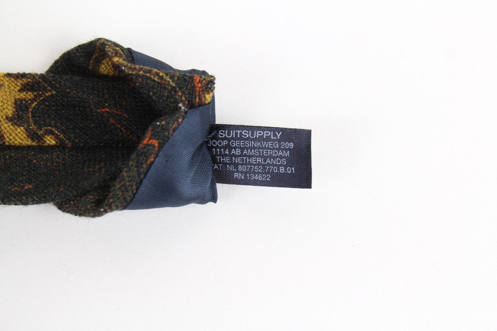 SUITSUPPLY Men Tie ~150 x 8 cm Brown Pure Wool Patterned Pointed-End Classic