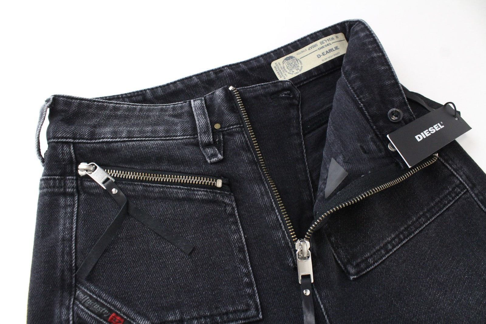 DIESEL D-Earlie 080AP Women Jeans W24/L30 Girls Slim Fit Black Cotton Blend