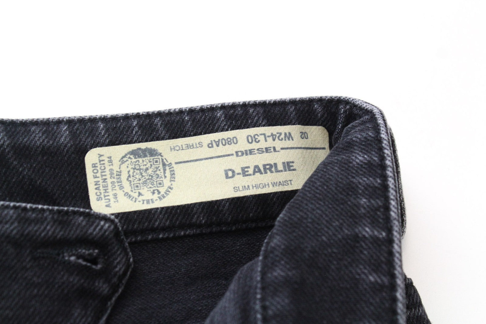 DIESEL D-Earlie 080AP Women Jeans W24/L30 Girls Slim Fit Black Cotton Blend