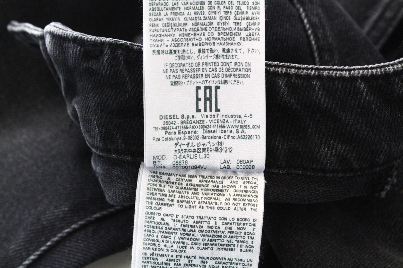 DIESEL D-Earlie 080AP Women Jeans W24/L30 Girls Slim Fit Black Cotton Blend