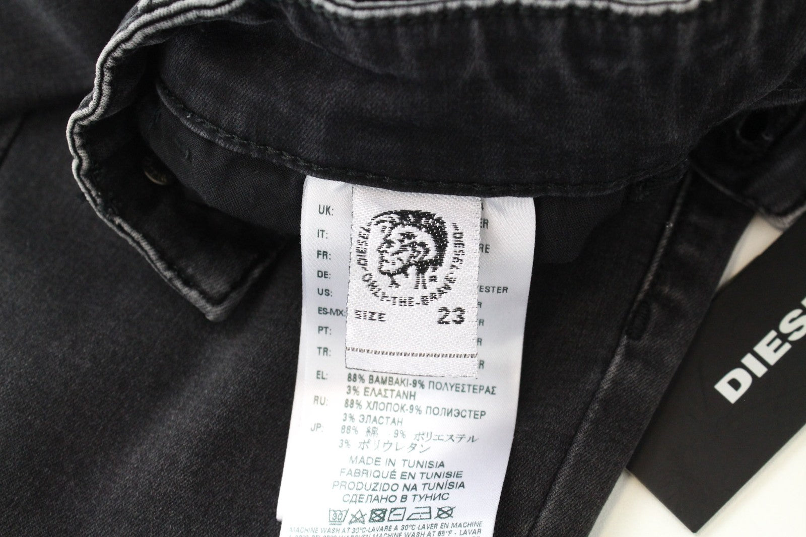 DIESEL Slandy 0680I Women Jeans W23/L32 Girls Super Slim-Skinny Black Stretch