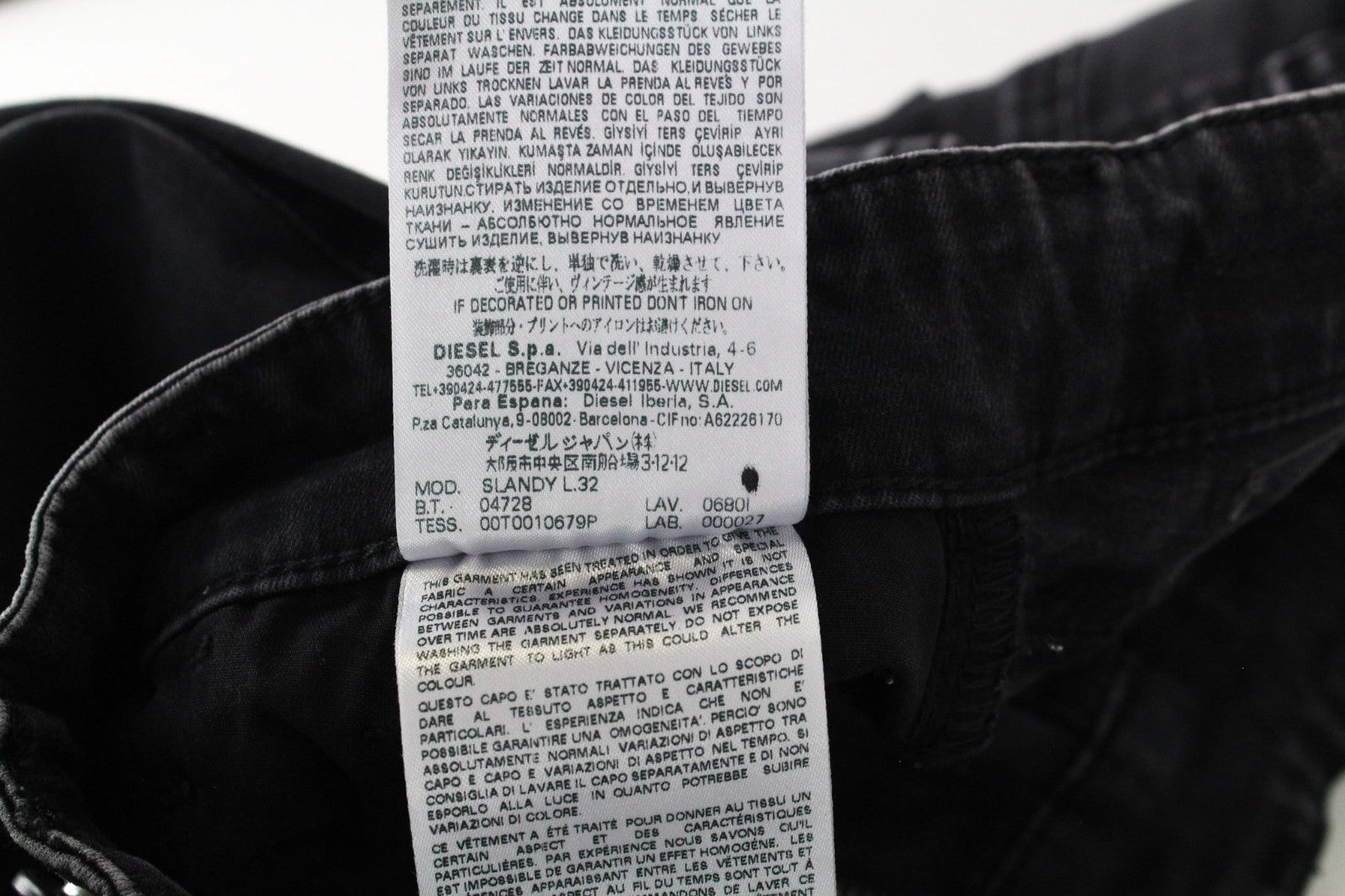 DIESEL Slandy 0680I Women Jeans W23/L32 Girls Super Slim-Skinny Black Stretch