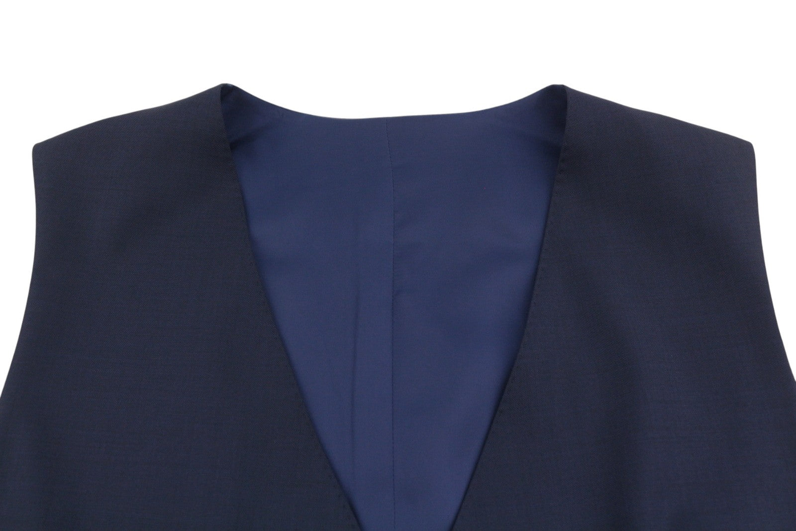 SUITSUPPLY Lazio Men Waistcoat UK50S Blue Wool Single-Breasted Vest