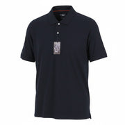 STATE OF ART Men Polos L Dark Blue Cotton Half Button Neck Short Sleeve