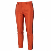 MAISON SCOTCH Women Trousers S W32 Orange Shiny Look Sideline Zipper Slim Fit