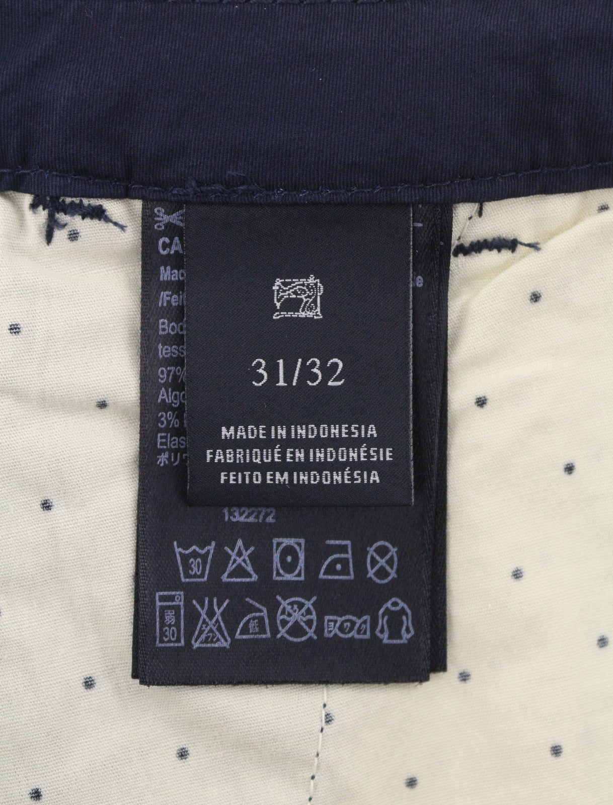 MAISON SCOTCH Women Trousers W31/L32 Dark Blue Belted Cropped Slim Fit Chino