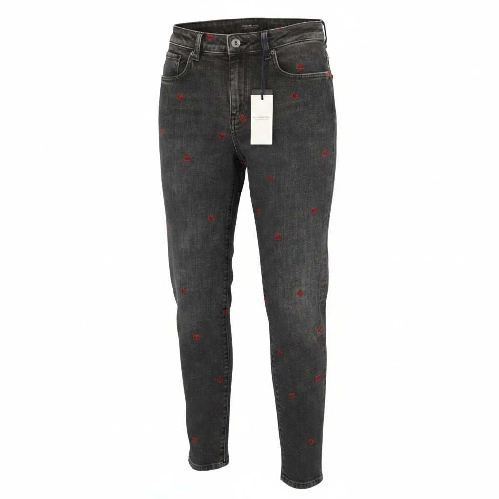 SCOTCH & SODA Petit Ami Slim Boyfriend Women Jeans W25/L32 Black Faded Cropped