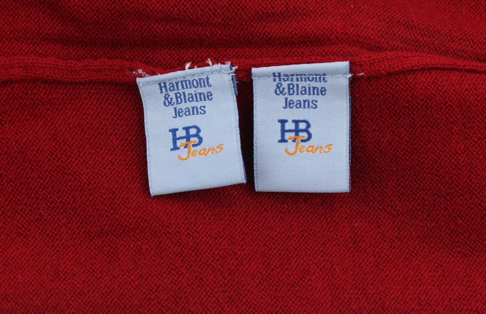 HARMONT & BLAINE Men Jumper 2XL Red Wool Blend Tight Knit Print Stretch Pull On