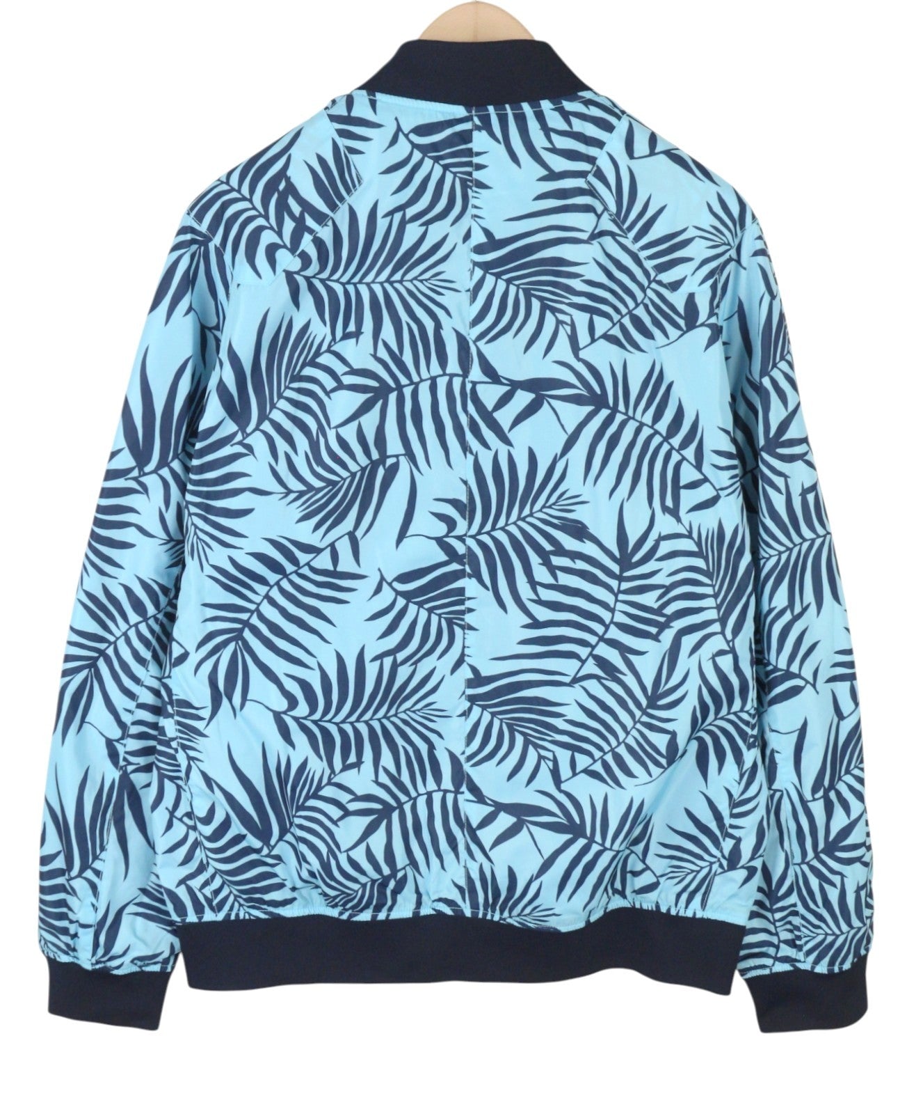 SCOTCH & SODA Men Jacket L Blue Patterned Reversible Lightweight Bomber