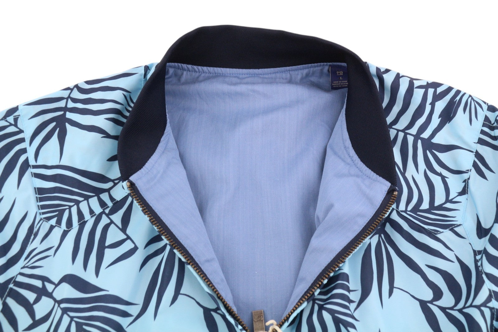 SCOTCH & SODA Men Jacket L Blue Patterned Reversible Lightweight Bomber