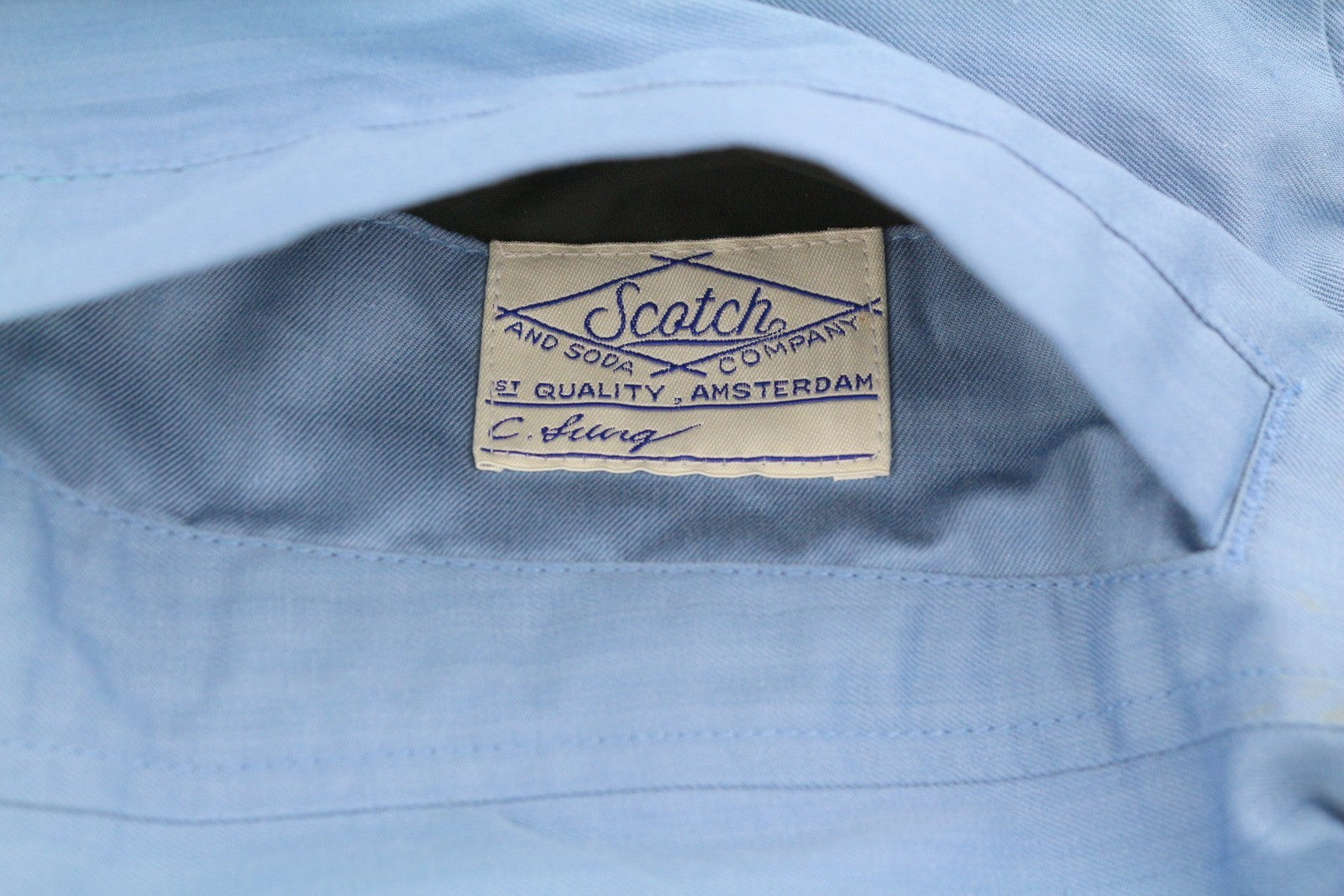SCOTCH & SODA Men Jacket L Blue Patterned Reversible Lightweight Bomber