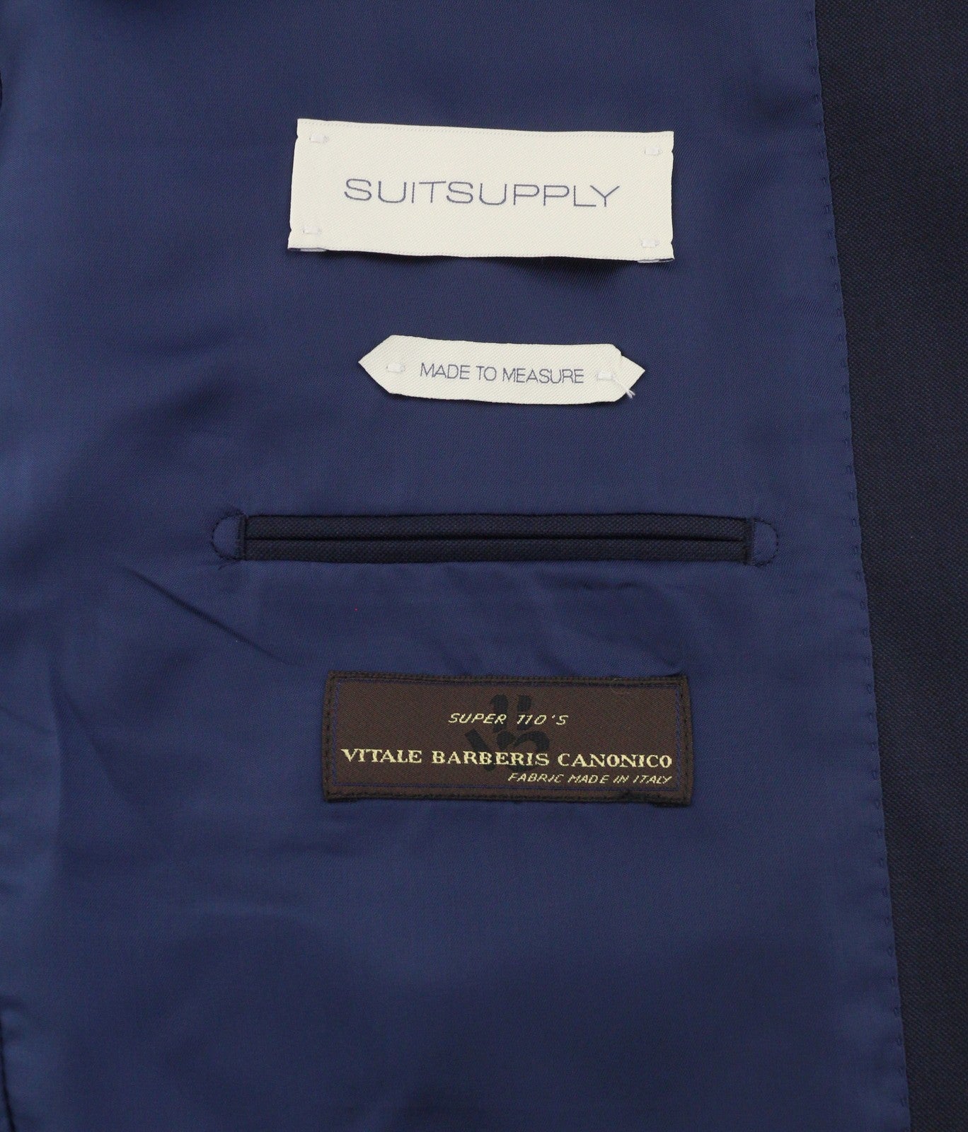SUITSUPPLY Lazio Men Blazer UK44L Navy Wool Single Breasted Made To Measure