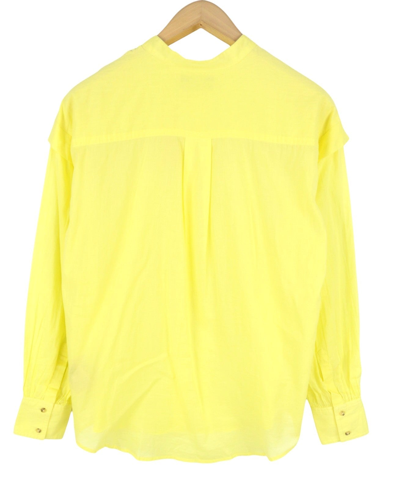 MAISON SCOTCH Women Blouse M Yellow Mandarin Neck Button-Up Poolside