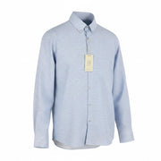 STATE OF ART Men Shirt S Blue Patterned Satin-Fine Button Down Neck