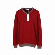 HARMONT & BLAINE Men Jumper XL Red Wool Blend Tight Knit Elbow Patches Pull On
