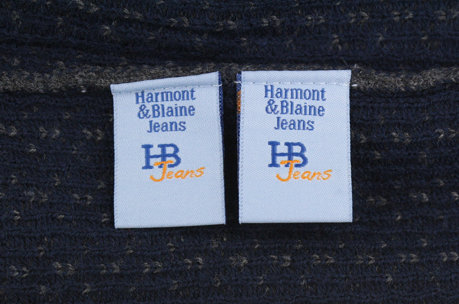 HARMONT & BLAINE Men Jumper L Grey Patterned Wool Cashmere Blend Knit Pull On