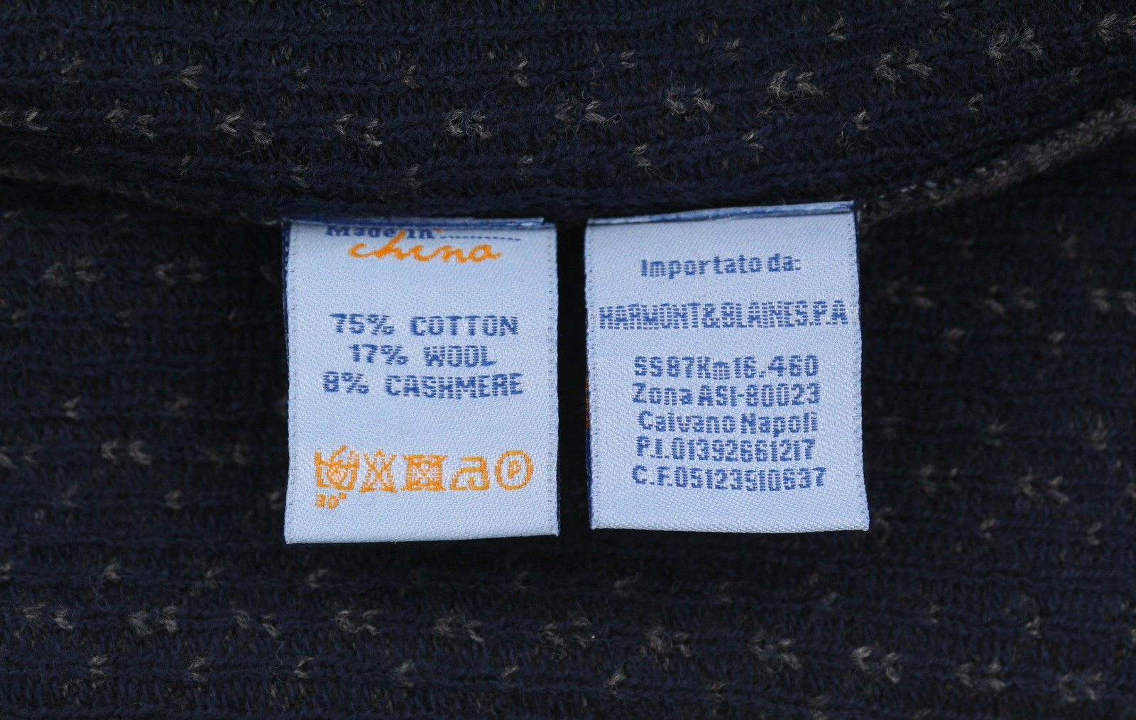 HARMONT & BLAINE Men Jumper L Grey Patterned Wool Cashmere Blend Knit Pull On