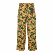 MAISON SCOTCH Women Trousers XS W26 Yellow Floral Print Pleated Flared Leg