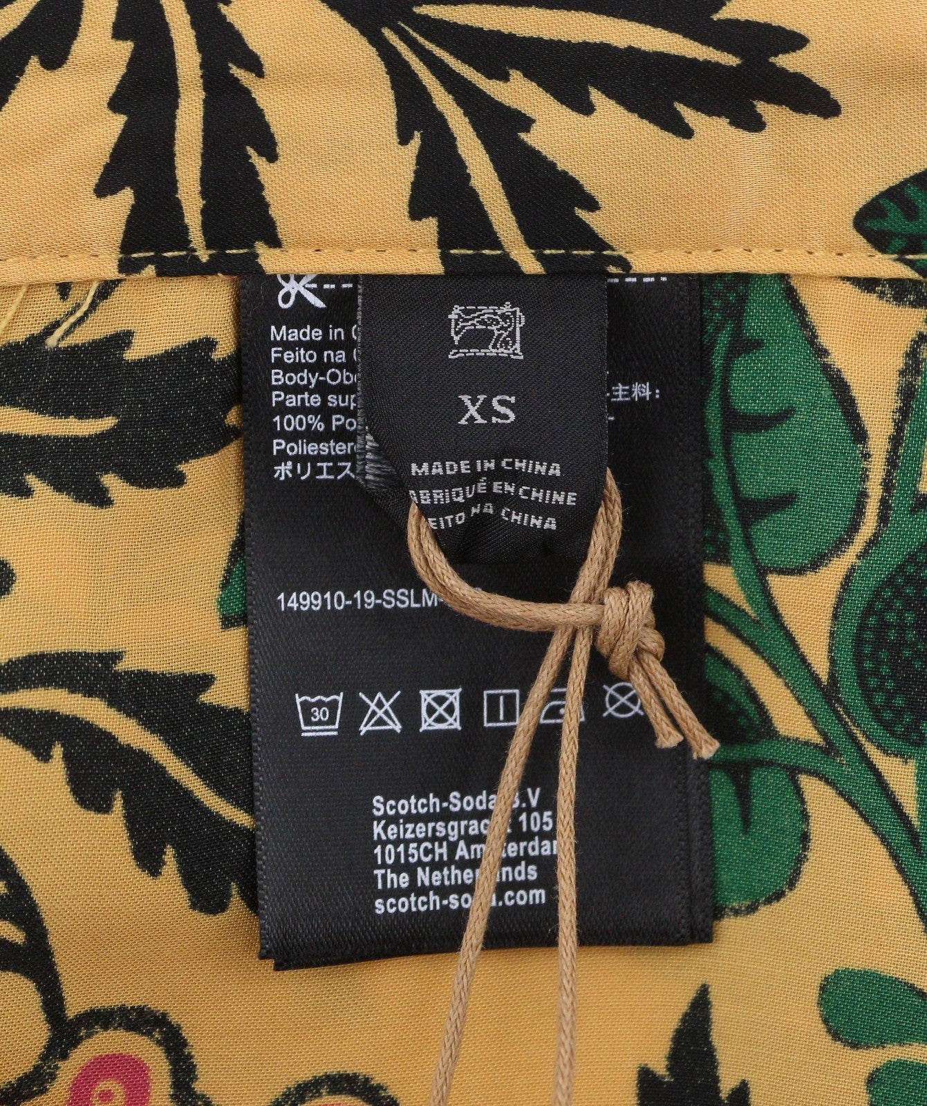 MAISON SCOTCH Women Trousers XS W26 Yellow Floral Print Pleated Flared Leg