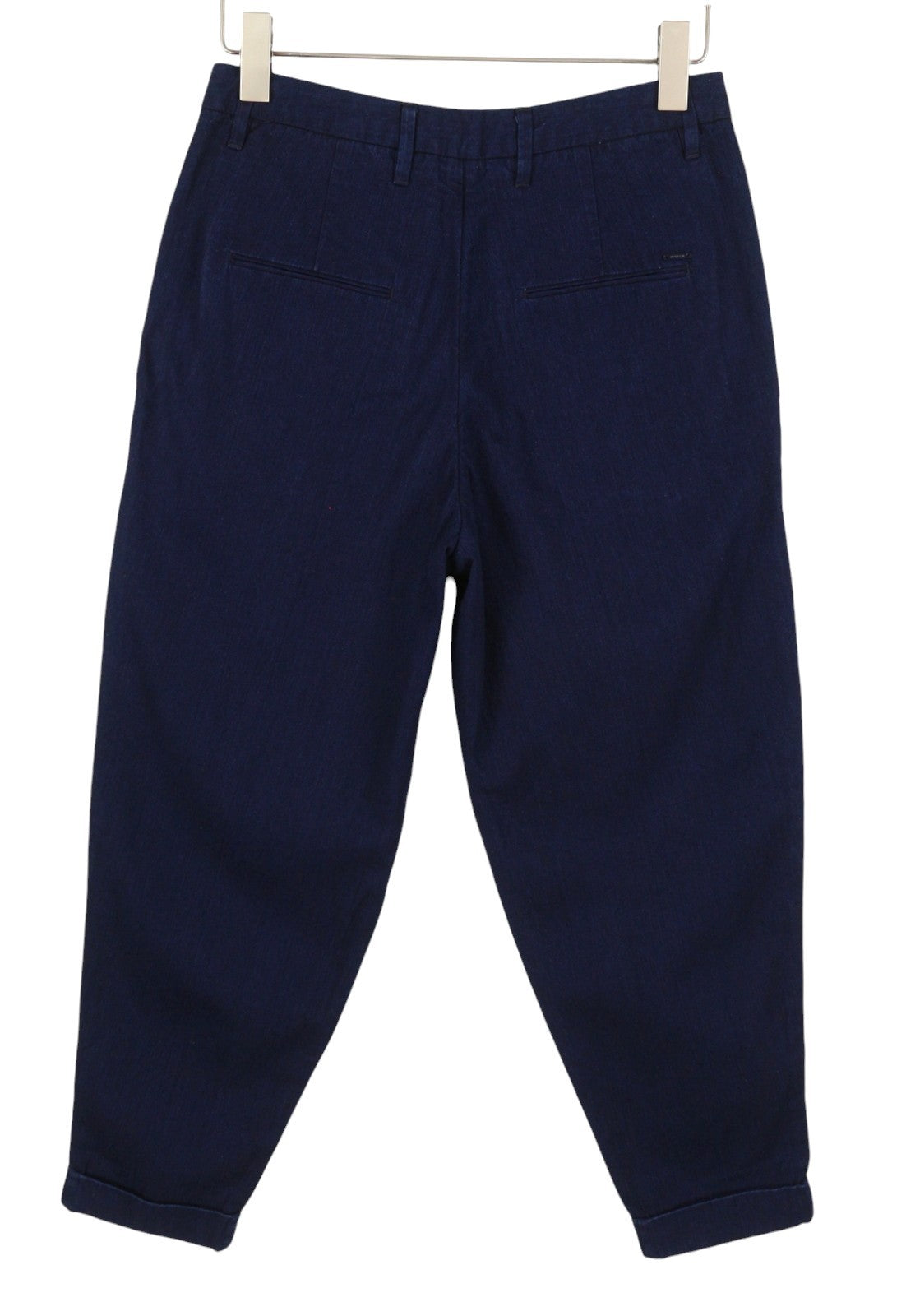 SCOTCH & SODA Women Trousers W26/L32 Blue Natural Indigo Garment Pleated Cropped