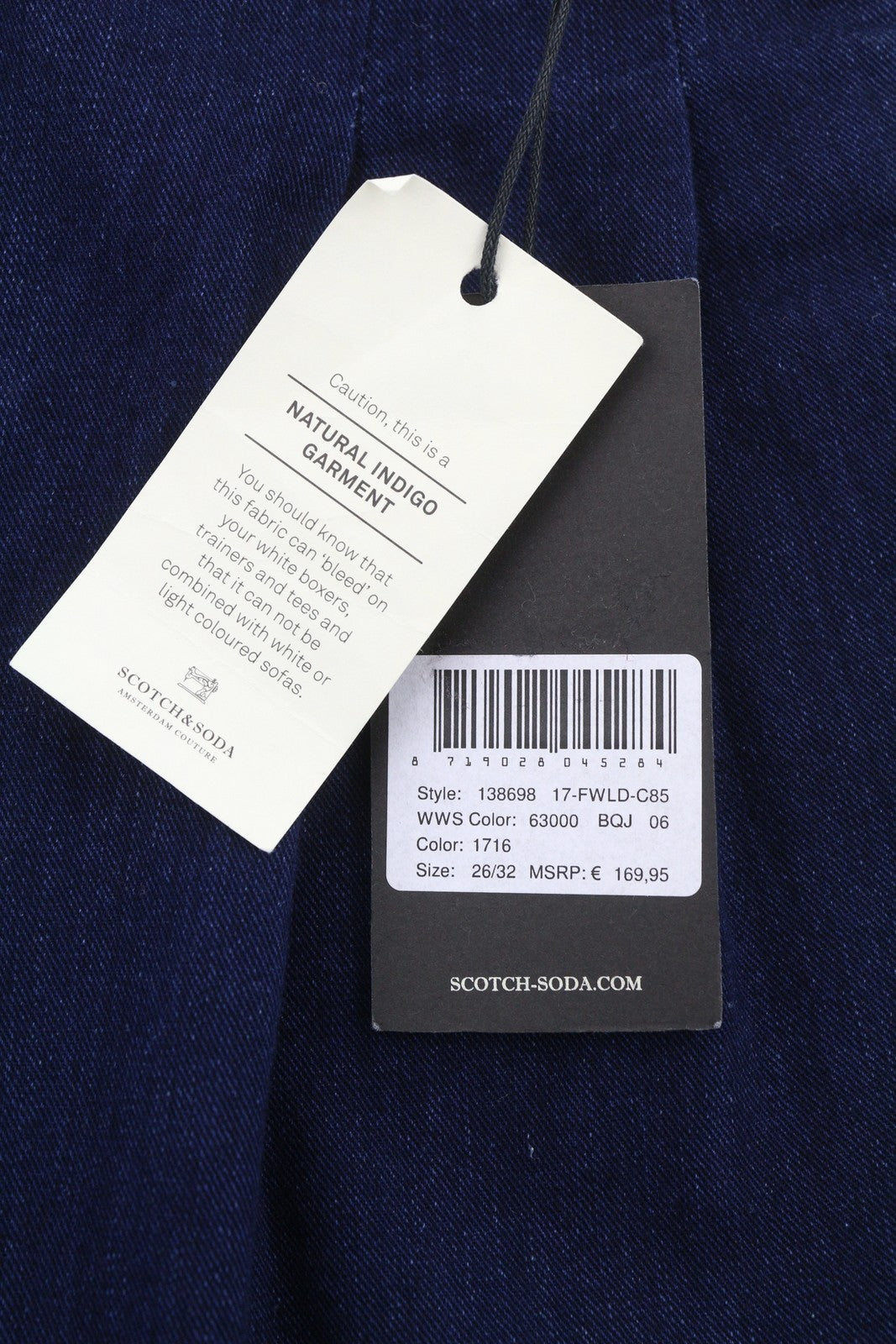 SCOTCH & SODA Women Trousers W26/L32 Blue Natural Indigo Garment Pleated Cropped