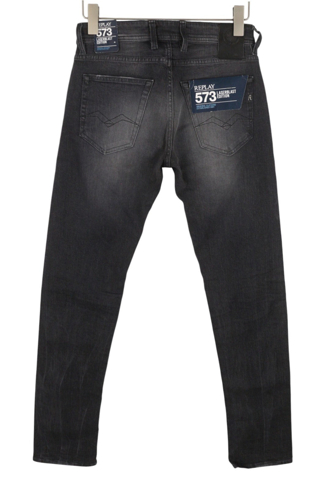 REPLAY Grover Men Jeans W29/L34 573 Laserblast Edition Straight Fit Faded Black