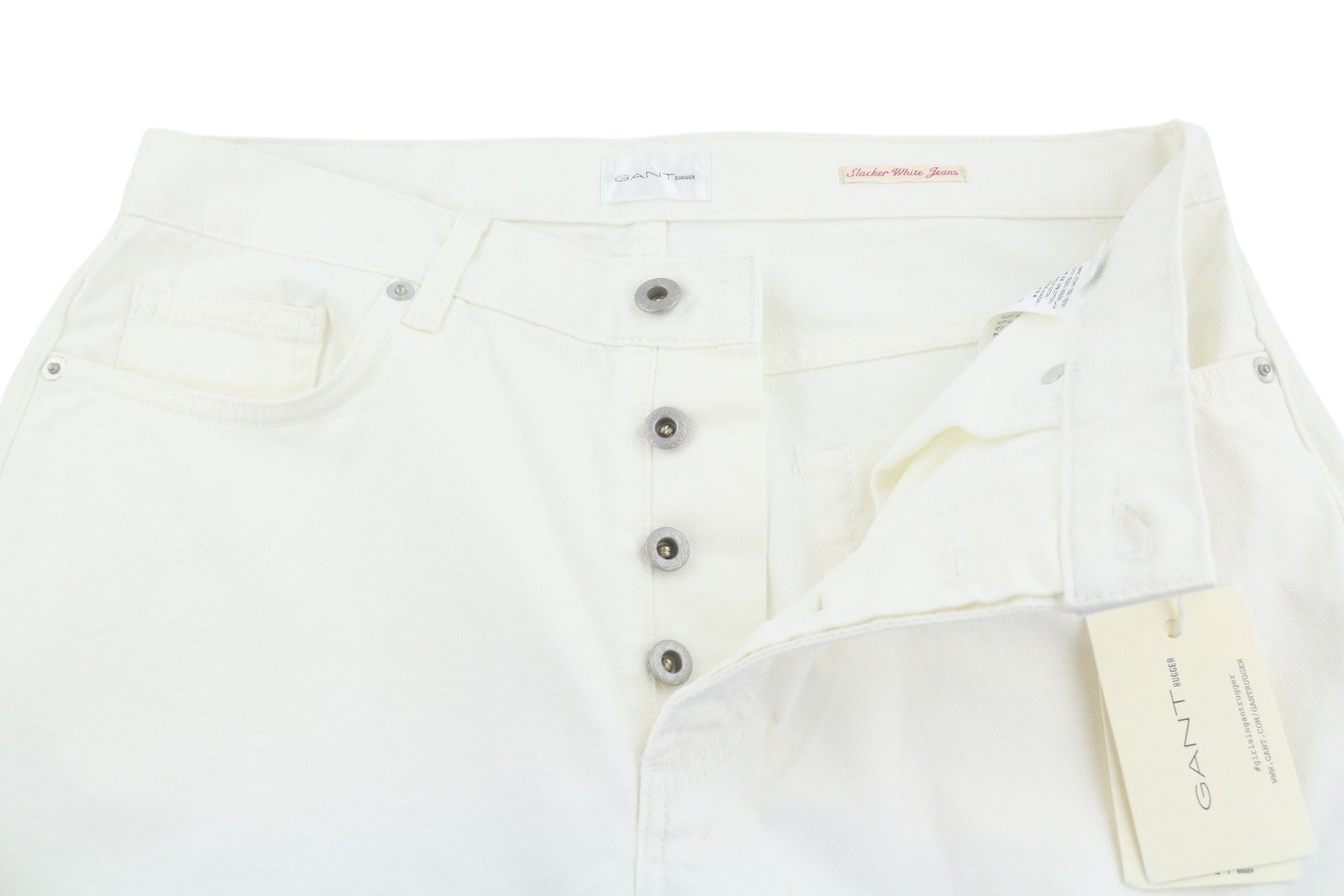 GANT Rugger Slacker White Women Jeans W29/L34 White Distress Cropped