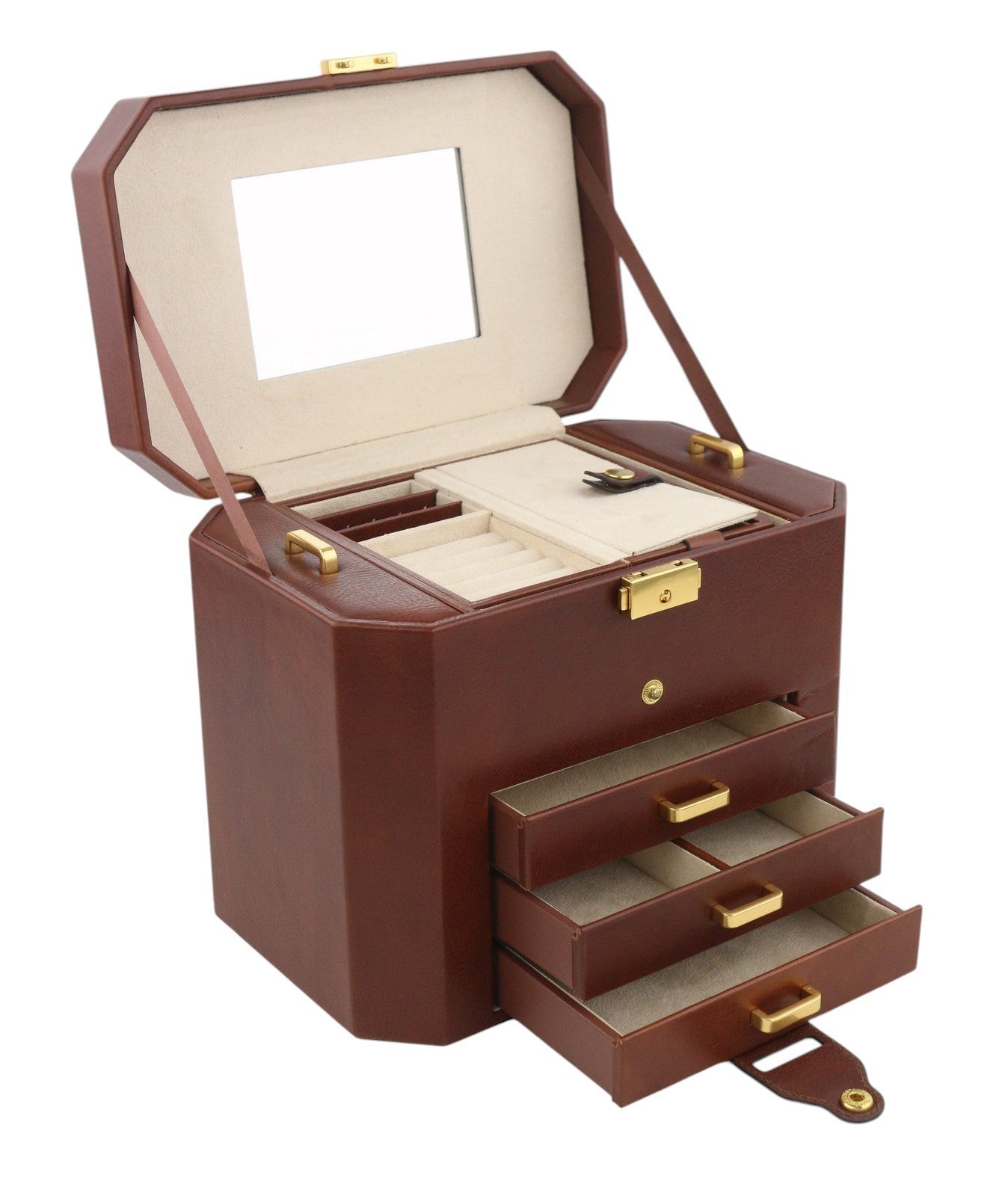 TIME RESISTANCE A Handful Of Dust Women Jewelry Box Brown Leather RRP315