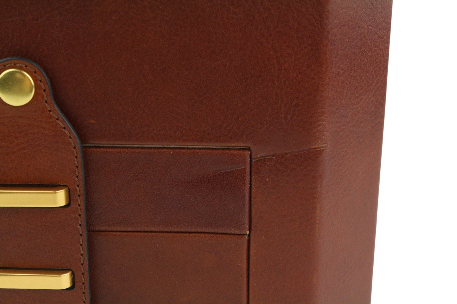 TIME RESISTANCE A Handful Of Dust Women Jewelry Box Brown Leather RRP315