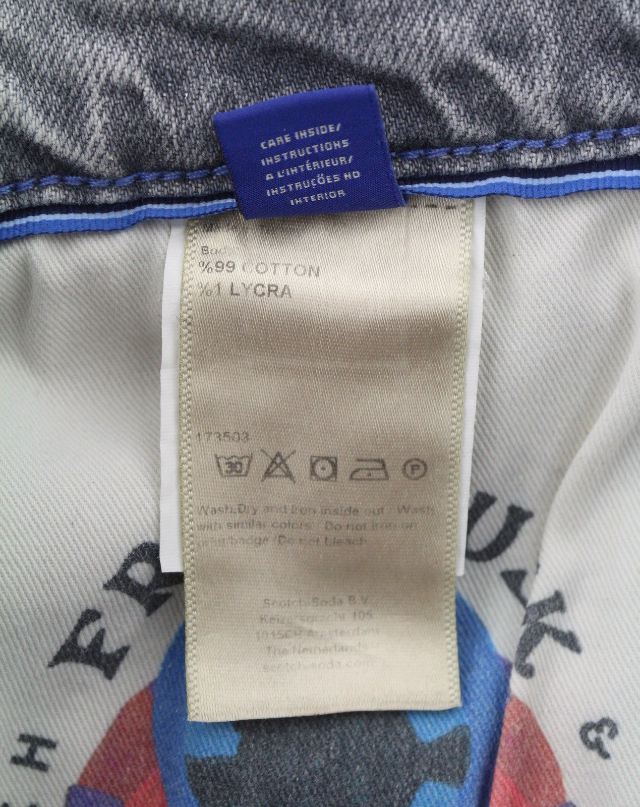 SCOTCH & SODA The Spark Men Jeans W32/L32 Grey Whiskers Faded Carrot Fit Cropped