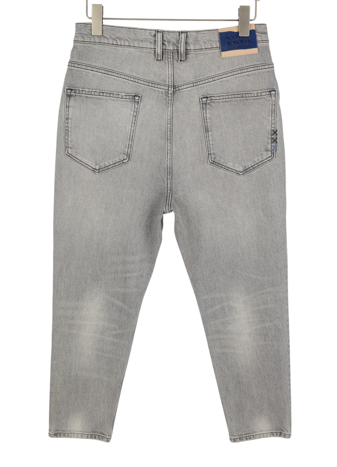 SCOTCH & SODA The Spark Men Jeans W32/L32 Grey Whiskers Faded Carrot Fit Cropped