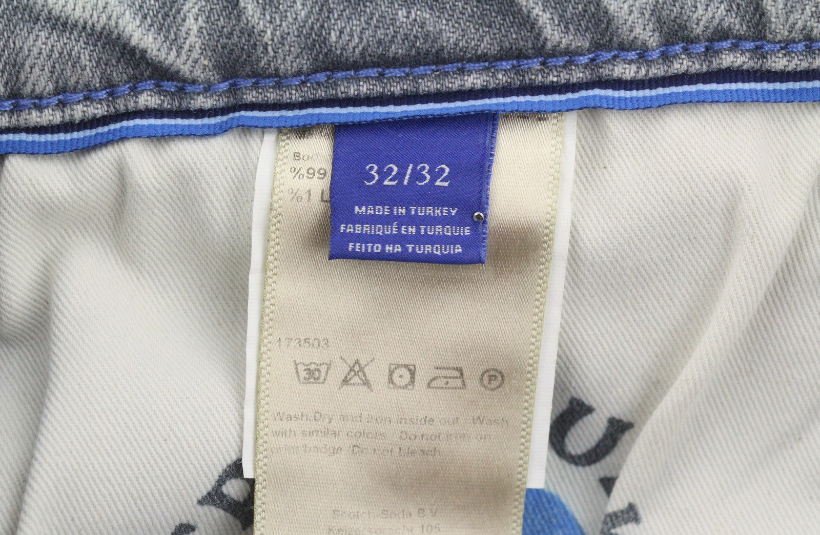 SCOTCH & SODA The Spark Men Jeans W32/L32 Grey Whiskers Faded Carrot Fit Cropped